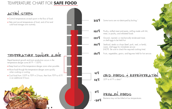 illustration of a food temperature chart 